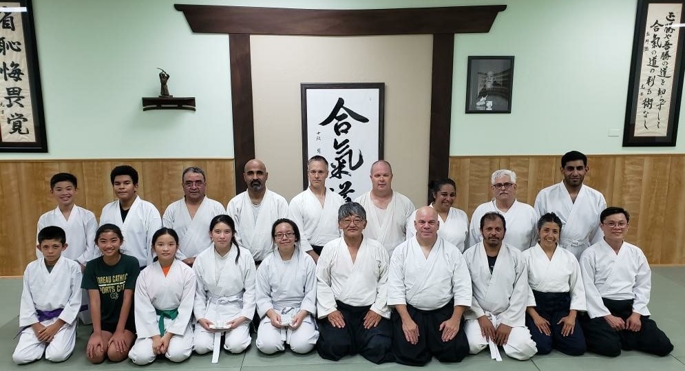 Adult Aikido practitioners training together at Tri City Aikido in Fremont.